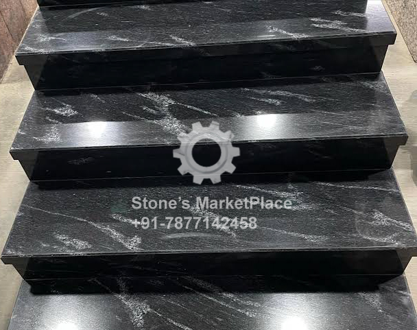 fish black granite flooring