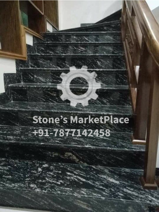 river black granite stairs