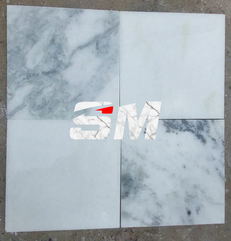 sky white marble tiles